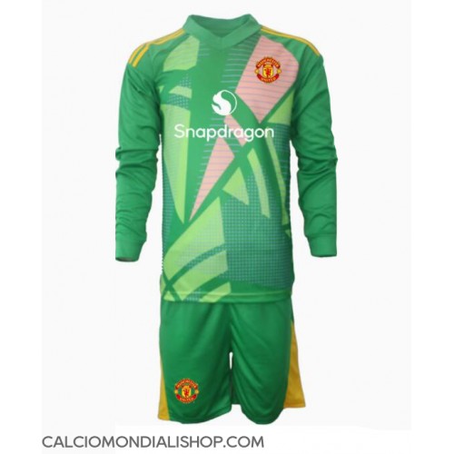 Maglie da calcio Manchester United Portiere Terza Maglia Bambino 2024-25 Manica Lunga (+ Pantaloni corti)